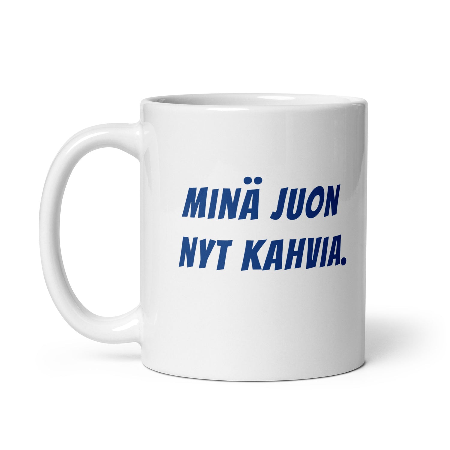 Minä juon nyt kahvia Muki, Valkoinen-Sininen
