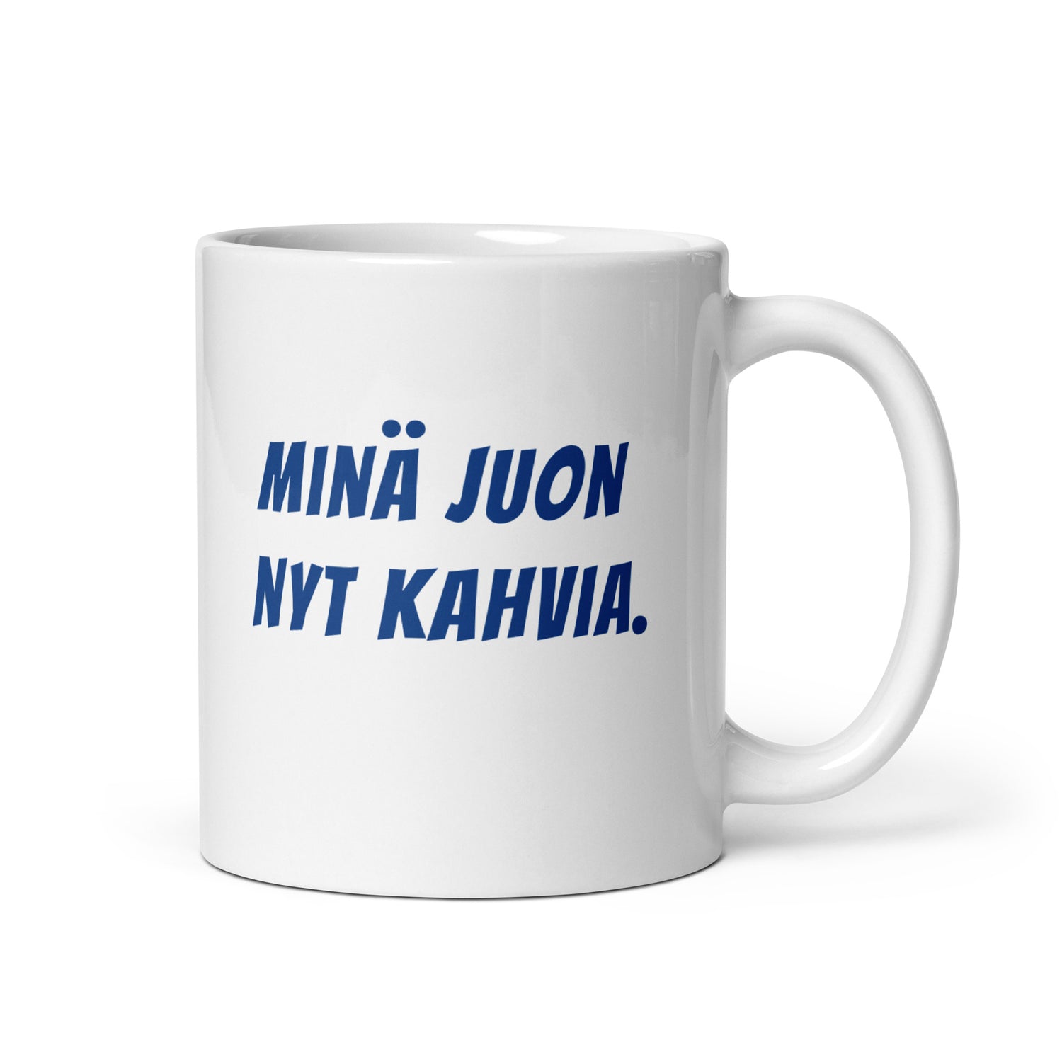 Minä juon nyt kahvia Muki, Valkoinen-Sininen