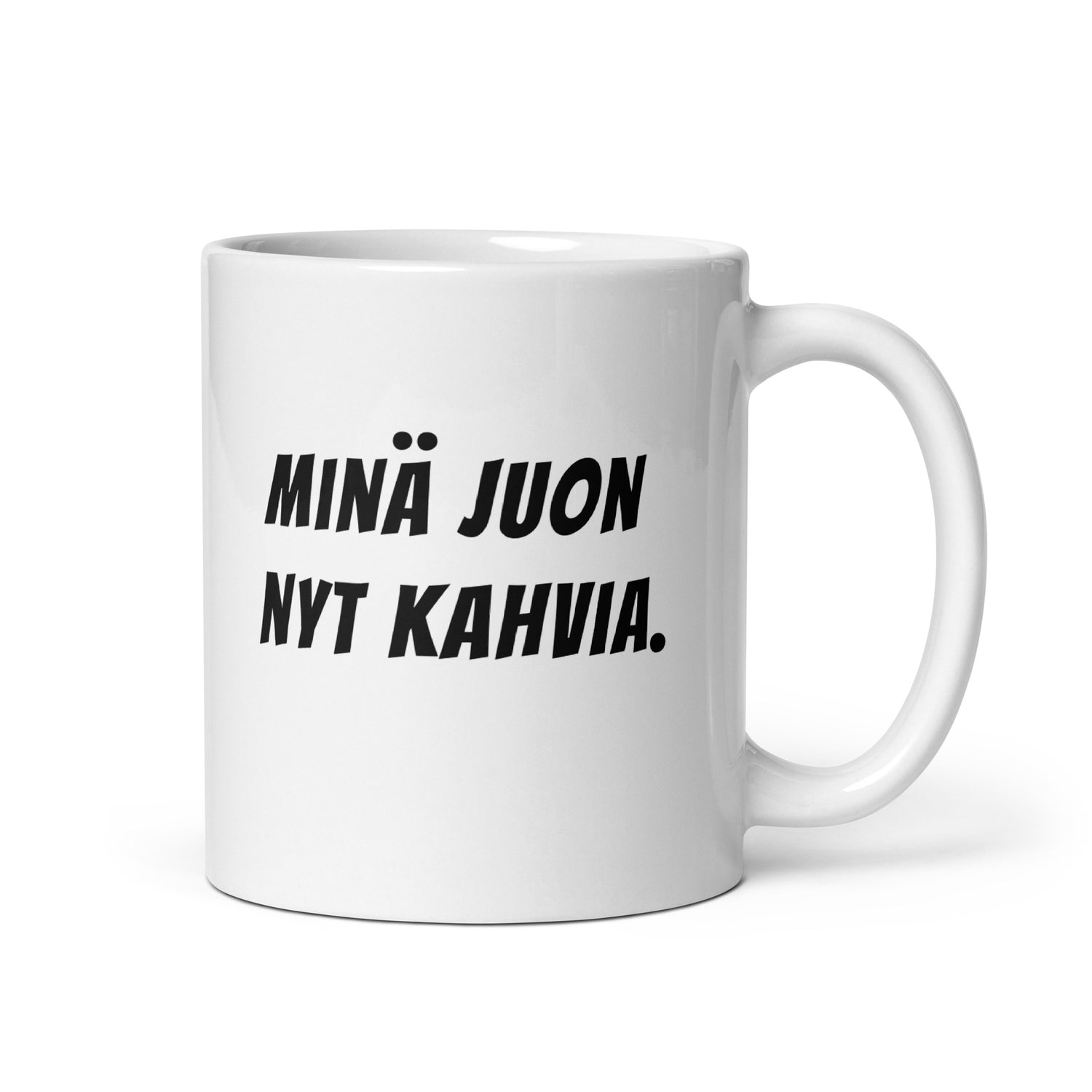 Minä juon nyt kahvia Muki, Valkoinen-Musta