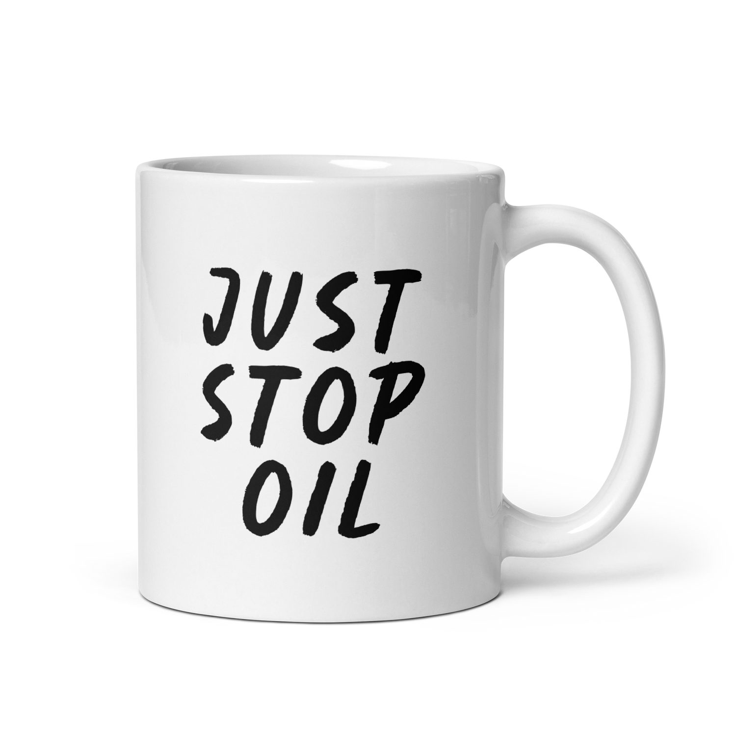 Just Stop Oil Muki, Valkoinen-Musta