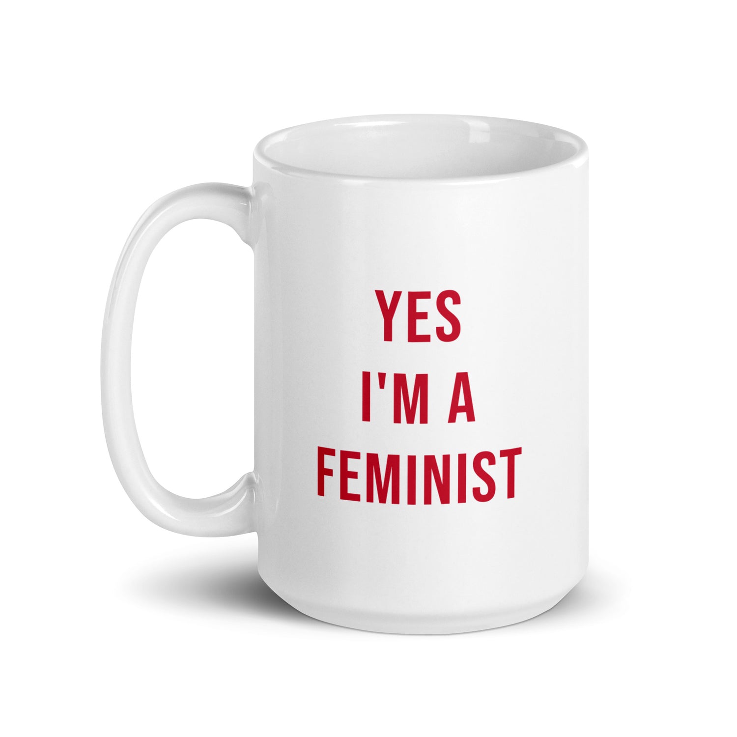 Yes I'm a Feminist Muki, Valkoinen-Punainen