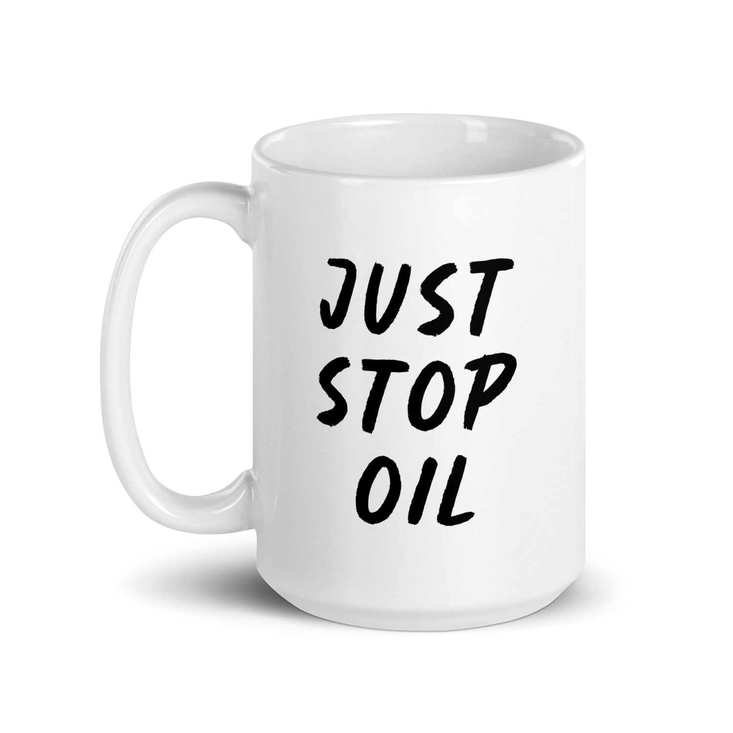 Just Stop Oil Muki, Valkoinen-Musta