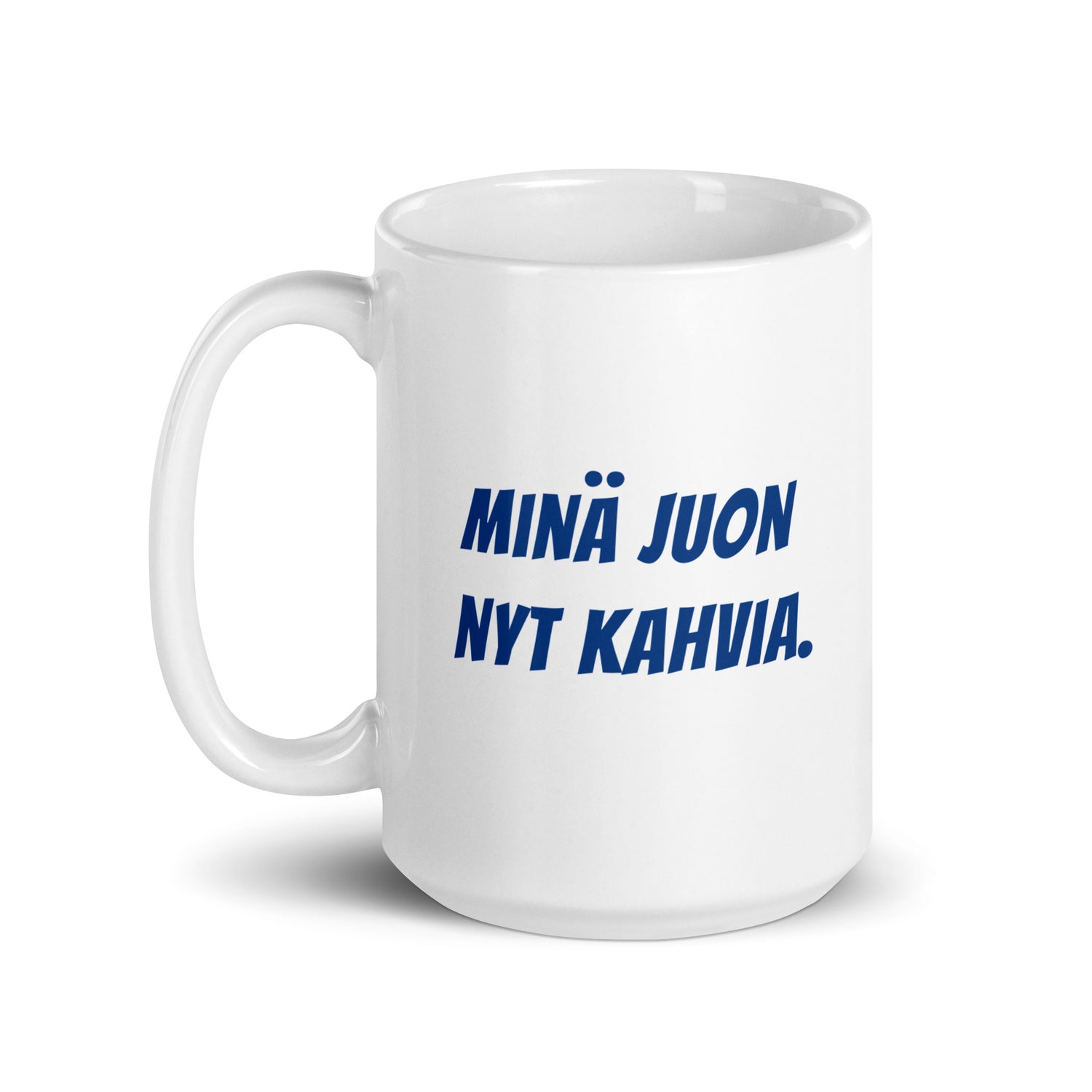 Minä juon nyt kahvia Muki, Valkoinen-Sininen