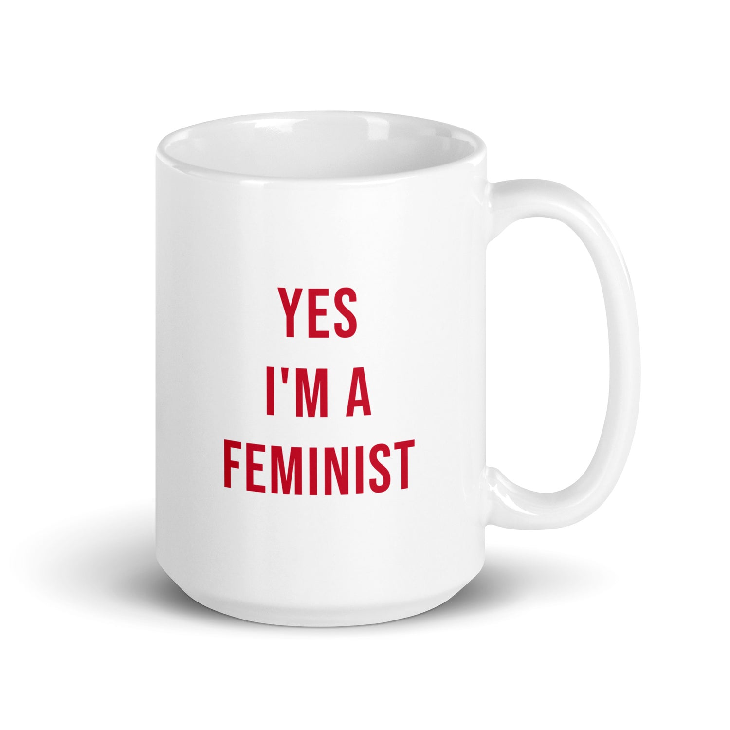 Yes I'm a Feminist Muki, Valkoinen-Punainen