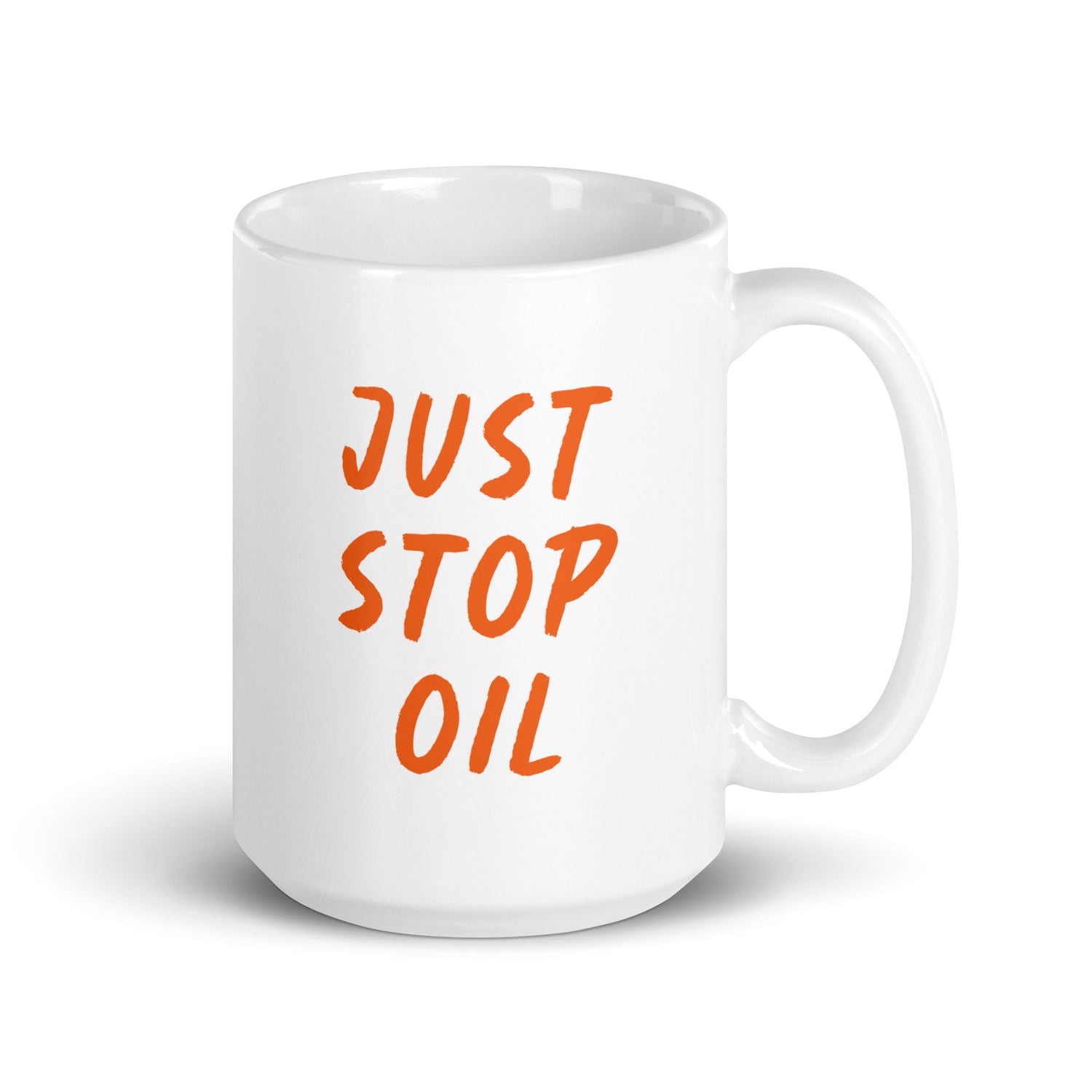 Just Stop Oil Muki, Valkoinen-Oranssi