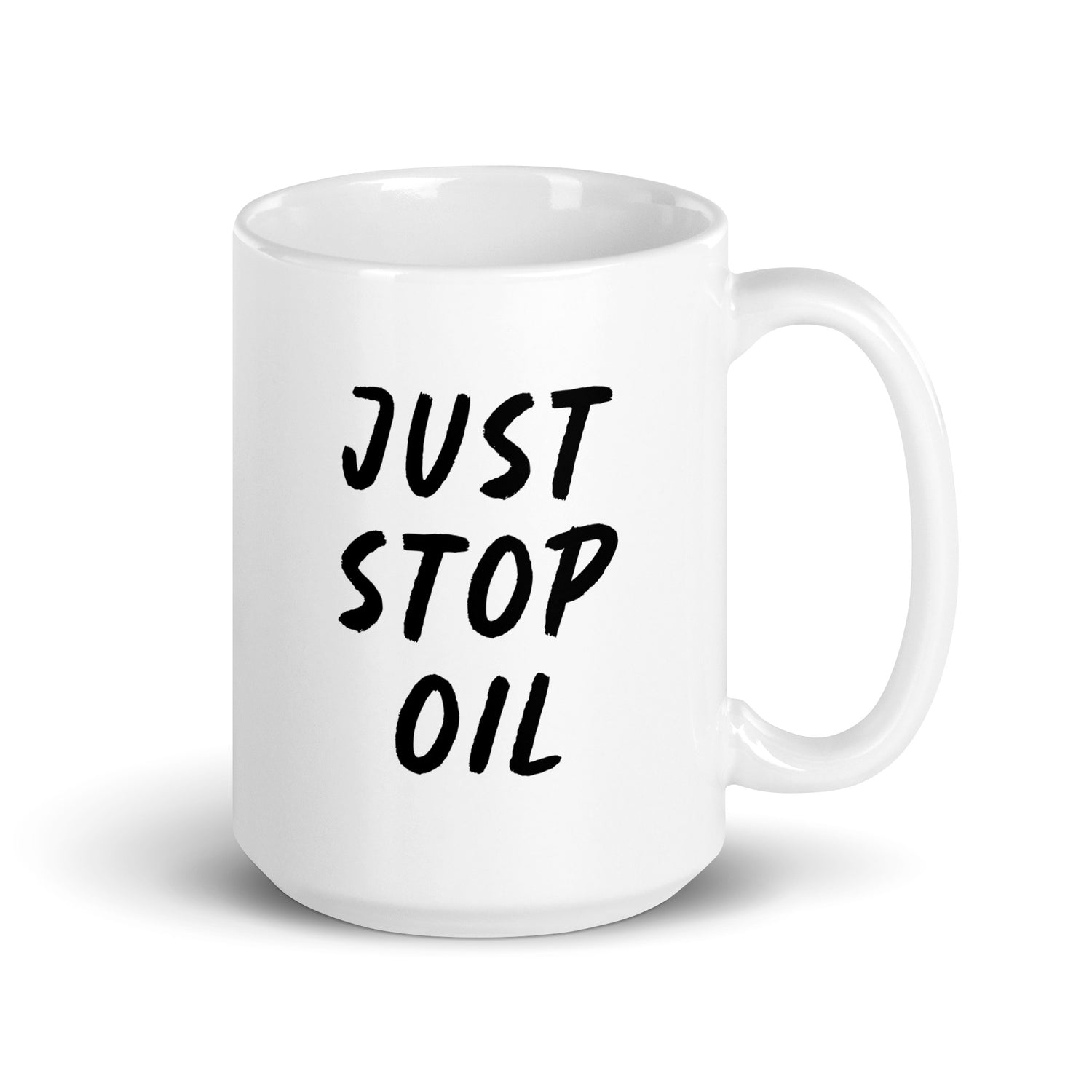 Just Stop Oil Muki, Valkoinen-Musta