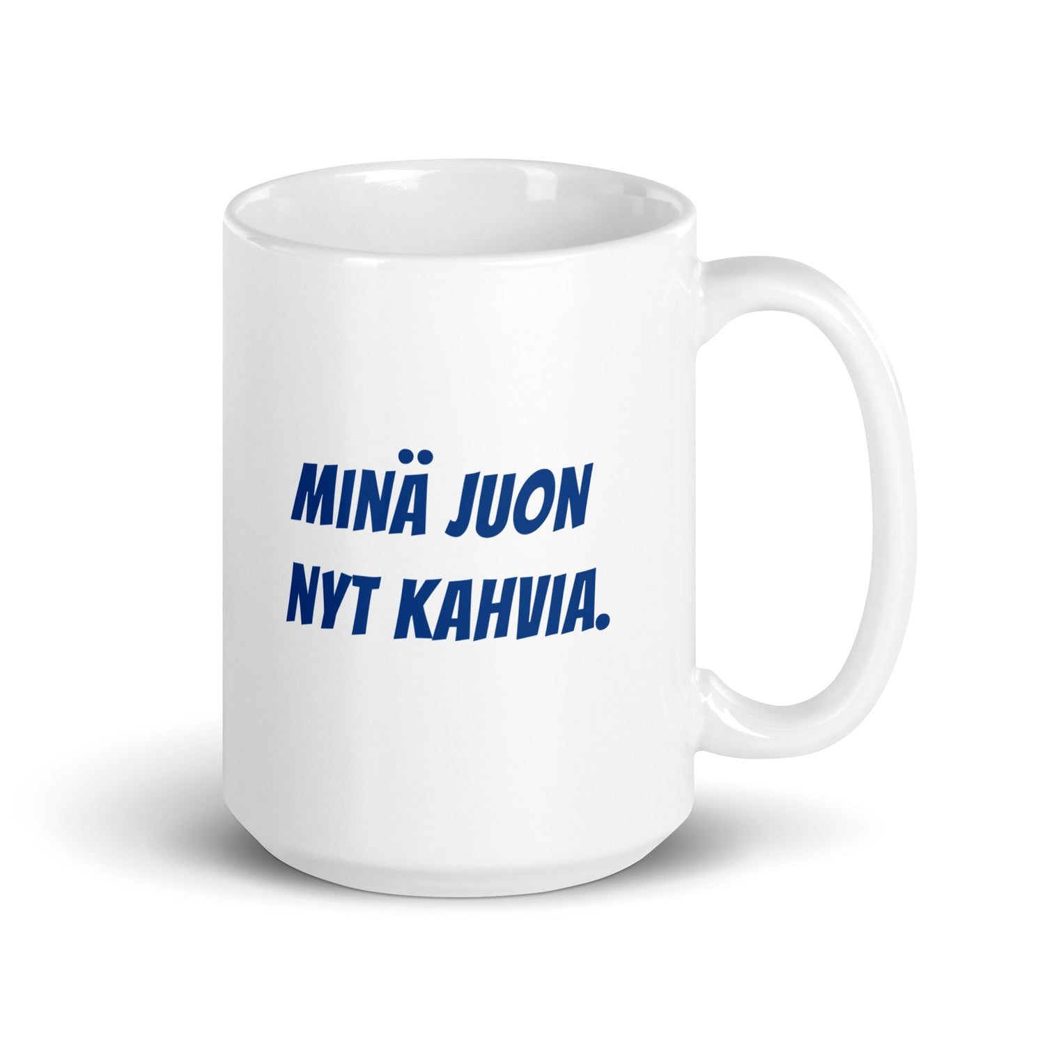 Minä juon nyt kahvia Muki, Valkoinen-Sininen