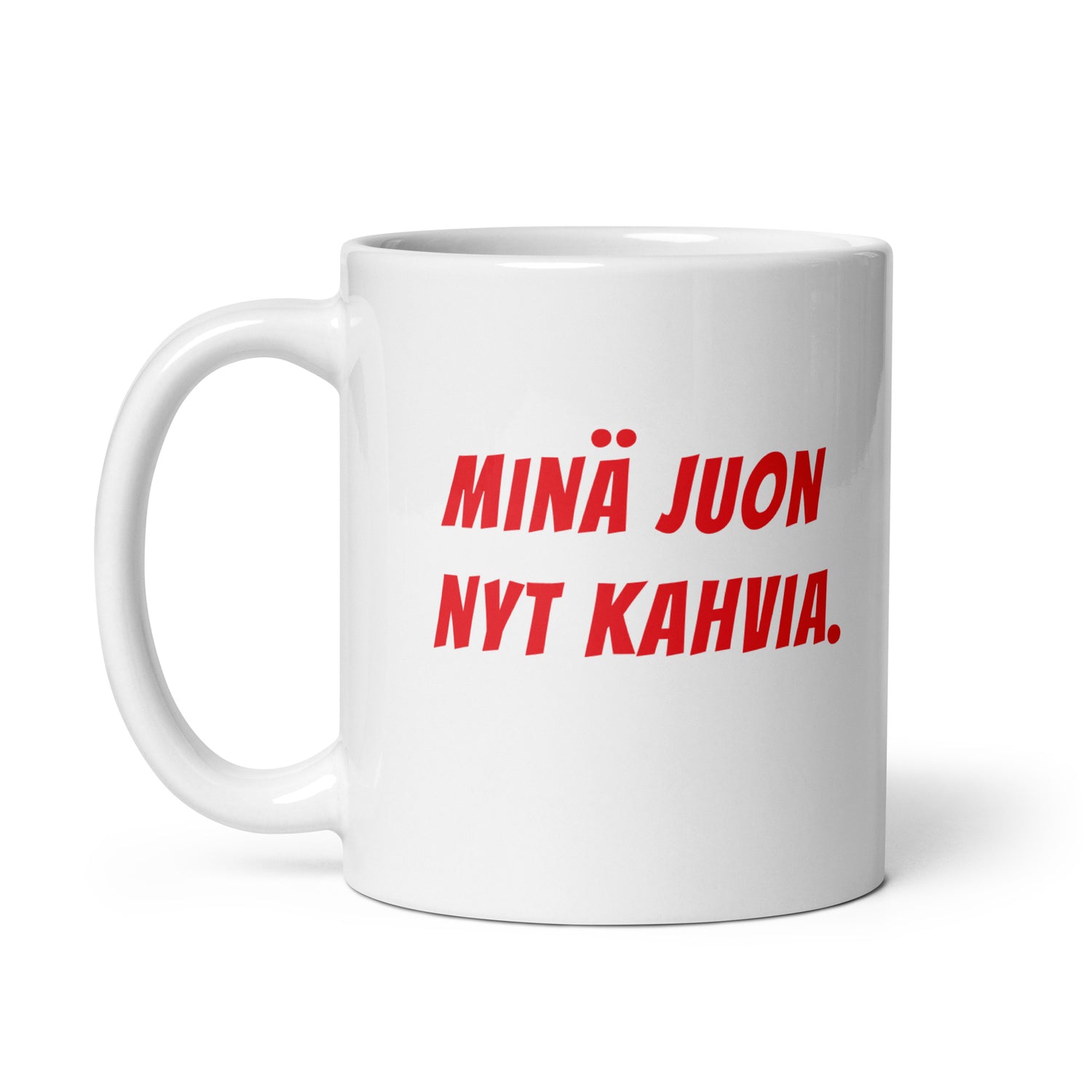 Minä juon nyt kahvia Muki, Valkoinen-Punainen