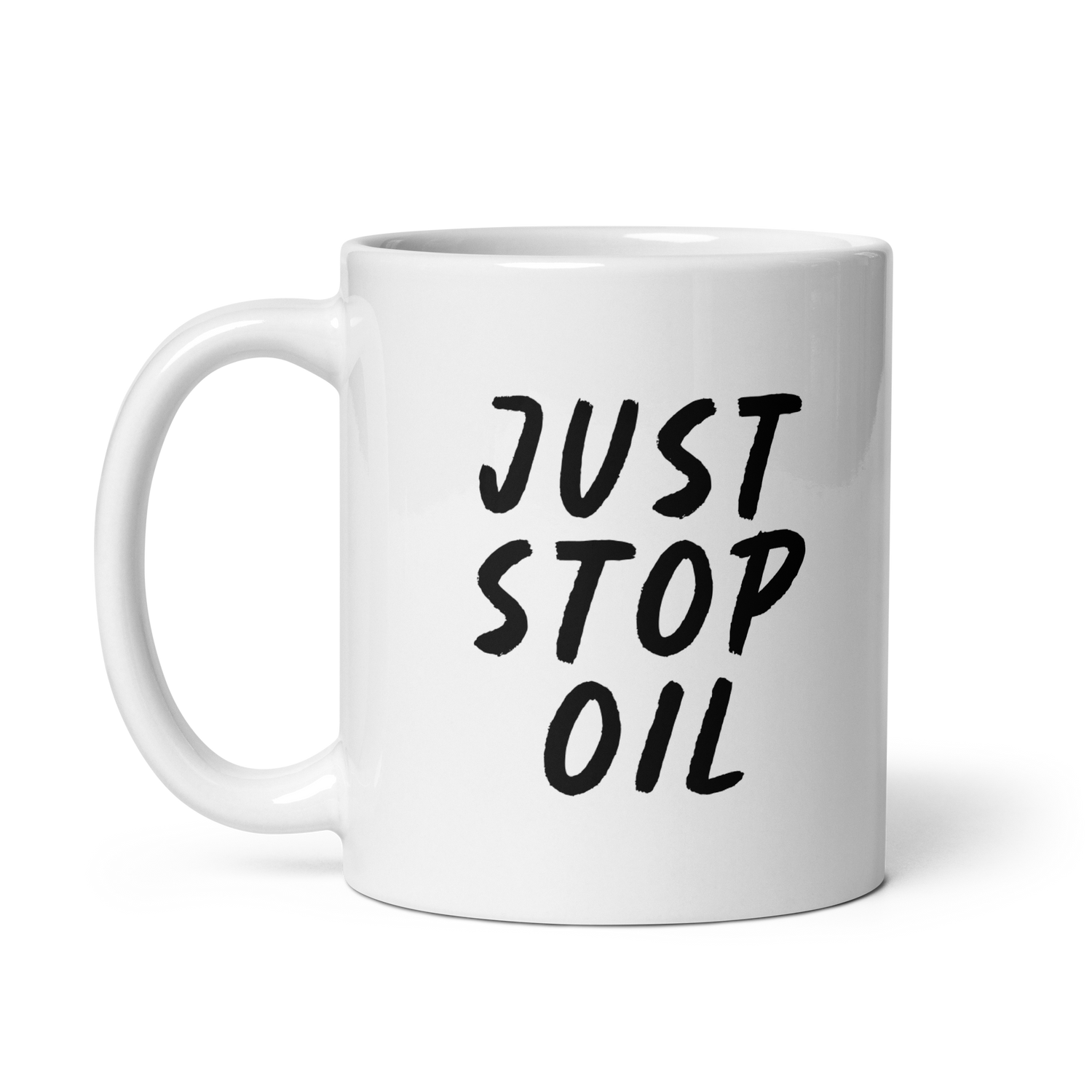 Just Stop Oil Muki, Valkoinen-Musta