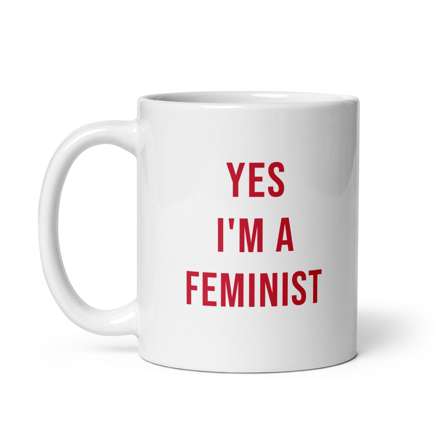 Yes I'm a Feminist Muki, Valkoinen-Punainen